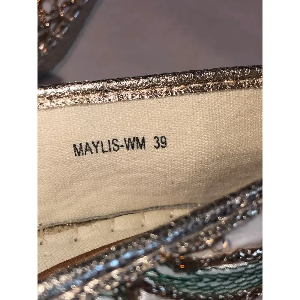 Patrizia Spring Step Maylis Embroidered Espadrilles Size 39 8-8.5 Boho Flats